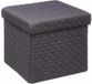 5Five Poef/Hocker/opbergbox - donkergrijs - polyester/mdf - 31 x 31 cm - opvouwbaar