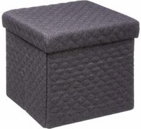 5Five Poef/Hocker/opbergbox - donkergrijs - polyester/mdf - 31 x 31 cm - opvouwbaar
