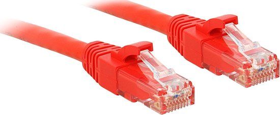 LINDY 48040 RJ45 Netwerkkabel, patchkabel CAT 6 U/UTP 30.00 m Rood 1 stuk(s)