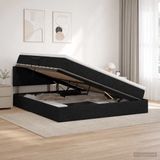 vidaXL LED opbergbed met matras Zwart 160 x 200 cm Stof