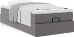 Prolenta Maison Exclusive - Ottoman bedframe met matras, grijs, 80x200 cm, kunstleer