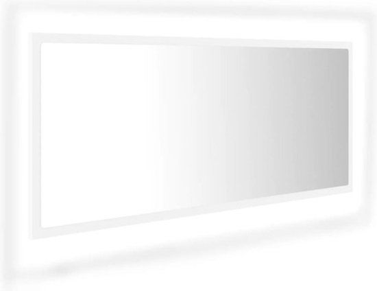 vidaXL Badkamerspiegel LED 100x8,5x37 cm acryl wit