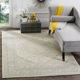 SAFAVIEH Adirondack Collection Accenttapijt - 10,5 cm x 16 cm, ivoor en leisteen, oosters medaillonontwerp, niet-pluizend en onderhoudsvriendelijk, ideaal voor ruimtes met veel verkeer bij ingang,