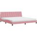 Maison Exclusive Lit avec matelas « Hanko » rose 200 x 200 cm, velours