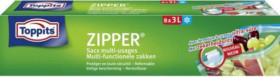 Toppits Multi-Functionele Zipper Zakken - 3 liter - 8 stuks