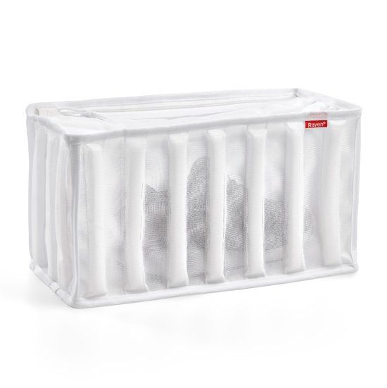 Rayen Stevige waszak voor schoenen of Lingerie met rits – wit – 34 x 16 x 19 cm