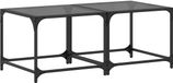 vidaXL Salontafels 2 stuks met zwart glazen blad 50x50x40 cm staal