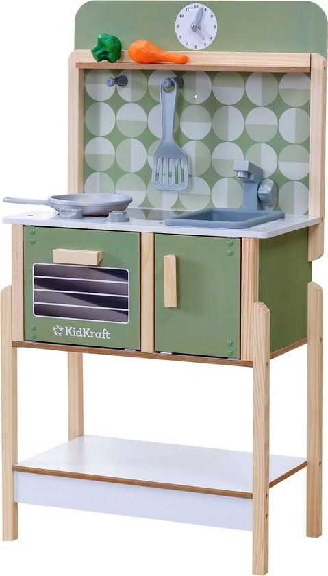 KidKraft Time to Cook Houten Kinderkeuken - Groen - Incl. 5 Accessoires