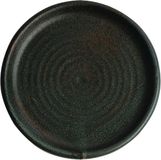 Olympia Canvas ronde borden met smalle rand groen 18cm