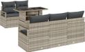 vidaXL - Tuinbank - Set - 6 - st - 5-Aantal - zitplaatsen - Lichtgrijs - poly - rattan