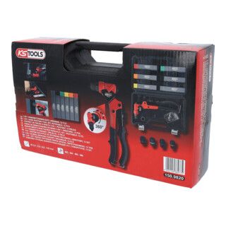 KS Tools 3-in-1 Hand Blind Rivet Tool Set, Swivel, 12-Piece
