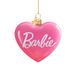 Vondels Boule de Noël Cœur Barbie - Verre Rose, 7.5cm