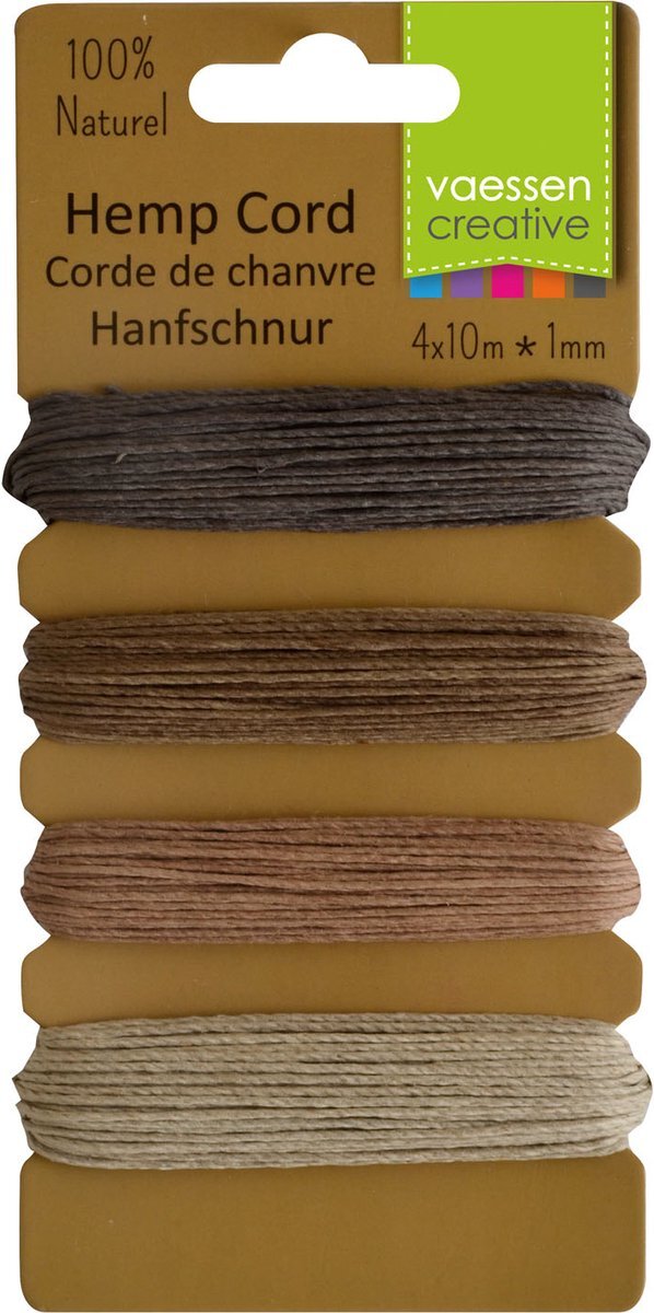 Vaessen Creative Hemp koord Naturel 4x10m