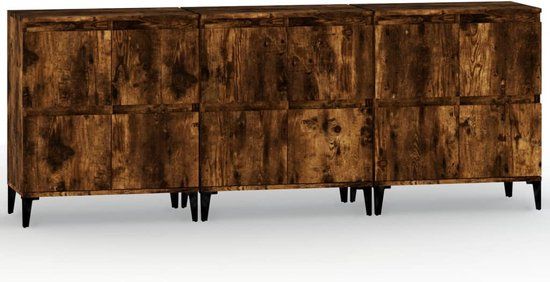 vidaXL Dressoir 60x35x70 cm Bewerkt Hout Gerookt Eikenkleurig