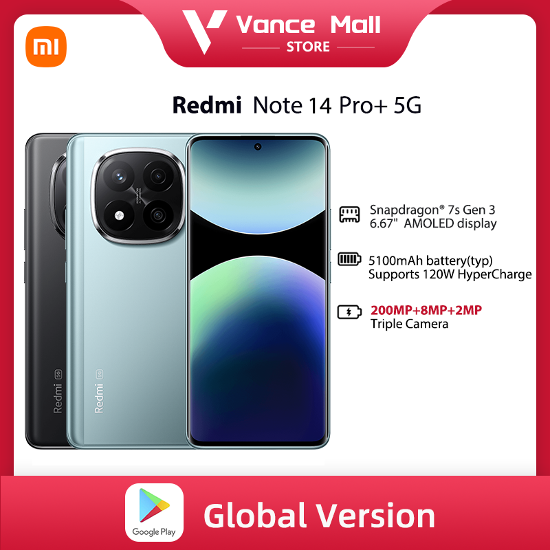 Redmi Note 14 Pro + 5G Smartphone - Snapdragon 7S Gen 3 - 200MP Camera