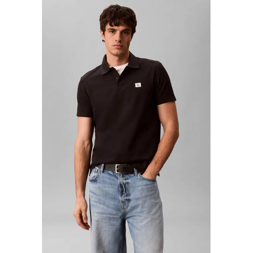 Calvin Klein Jeans Polo Zwart Katoen/Polyester/Elastaan L