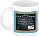 Bellatio Decorations Mok 55 jaar - Blauw - 300 ml