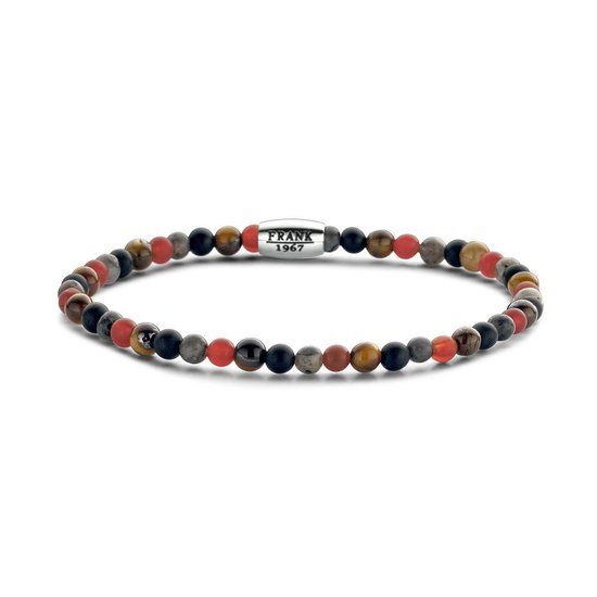 Frank 1967 7FB-0457 Herenarmband - Natuursteen - Stretch - Multi