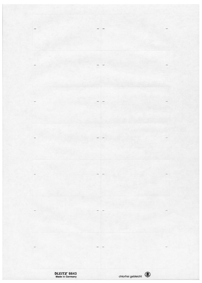 Leitz 66430001 Rechthoek Wit Etiketten 73 x 40 mm