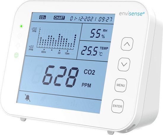EnviSense CO2 Monitor - Luchtkwaliteitsmeter + Datalogger - Wit