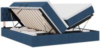 vidaXL Lit de rangement avec matelas, bleu, 180 x 200 cm, similicuir