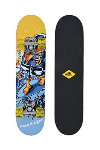 Schildkröt Junior skateboard 24, Design: Best Surfer, houten deck 60,5 x 15 cm, PU-wielen 50 x 30 mm, stickerdesign, 510620
