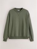 Next - Heren - Katoenrijk lichtgewicht jersey sweatshirt met ronde hals - Groen