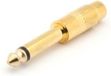 RCA-bussen VROUWELIJKE RCA PLUG NAAR MANNELIJKE 6.35mm MONO JACK - VERGULD (CAA26)