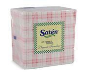 Sade-servetten, 33 x 33 cm, 1-laags, 1/4 vouw, continu reliëf, rode ruiten, 75 stuks