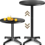 Casaria Statafel - Rond Verstelbaar in Hoogte 70cm-115cm - Zwart