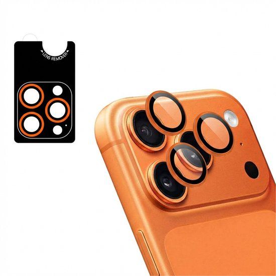 imoshion Camera Lens Protector - Geschikt voor Apple iPhone 17 Pro Max / 17 Pro - 2 Pack - Orange