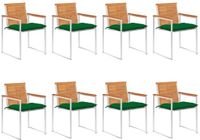 vidaXL Tuinstoelen met kussens massief acaciahout groen