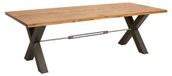 Table à manger CAVARA - Chêne sauvage et métal noir - 200 cm - Style industriel