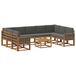 vidaXL - Ensemble de canapé d'extérieur - 10 pièces - Naturel et Anthracite