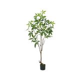 Zstar Grote kunstmatige zilveren boom in pot met realistische bladtakken - Moderne decoratie - Voor kantoor, thuis, binnen en buiten - 150 cm