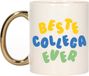 Bellatio Decorations Cadeau mok voor collega - beste collega ever - goud - keramiek - 300 ml