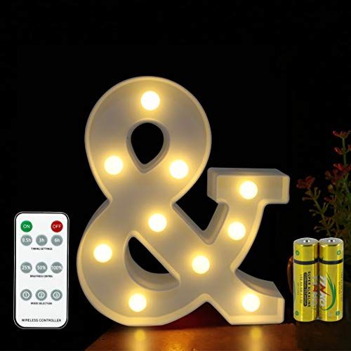 HONPHIER Letter Lamp Afstandsbediening Alfabet Lamp LED Letter Verlichting Letter Licht Verlichte Letters Nachtverlichting Decoratie voor Verjaardag Party Bruiloft (&)