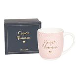 Draeger Paris - Keramische mok - roze - "Super Nounou" - 320 ml