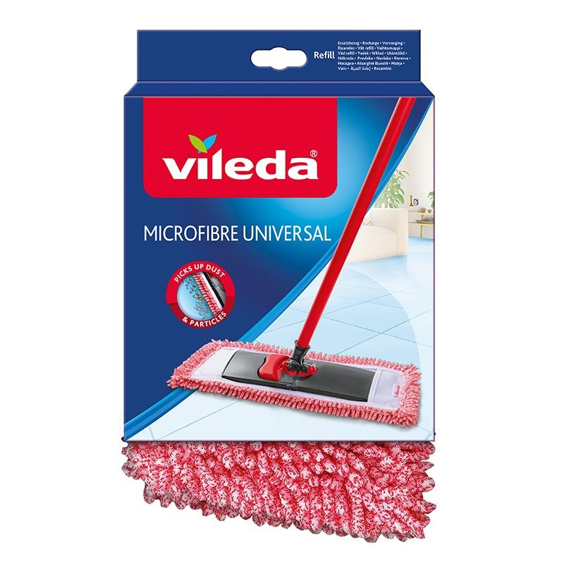 Vileda Style Microfibre Mop Head - Red, White - Microfibre - 1 pc