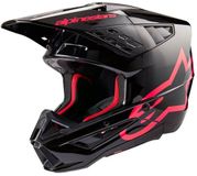 Alpinestars S-M5 Corp Helm Ece 22.06 Zwart Diva Roze Glanzend Maat XL