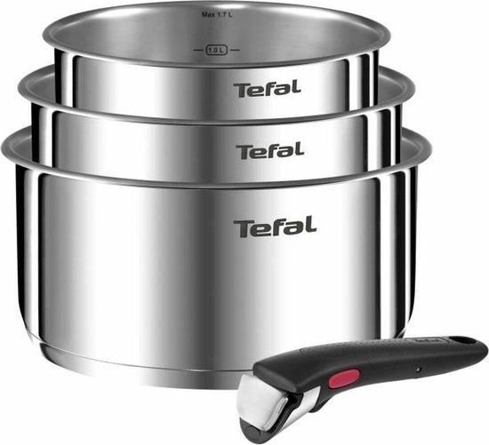 Tefal Ingenio Emotion Set van 3 steelpannen 16/18/20 cm + 1 handgreep