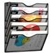 GDINDINFAN 5 Zakken Mesh Opknoping Muur Bestand Houder Organizer Wandmontage Papier Tijdschrift Rack, Zwart