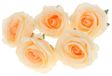 Rosenkopf, fleurs artificielles pour compositions décoratives, lot de 5 - couleur pêche