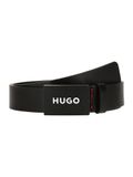 HUGO Leren Riem Gilao W95 Black Zwart