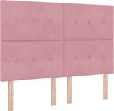 vidaXL Boxspring bed met hoofdeinde Roze 190 x 140 cm Fluweel