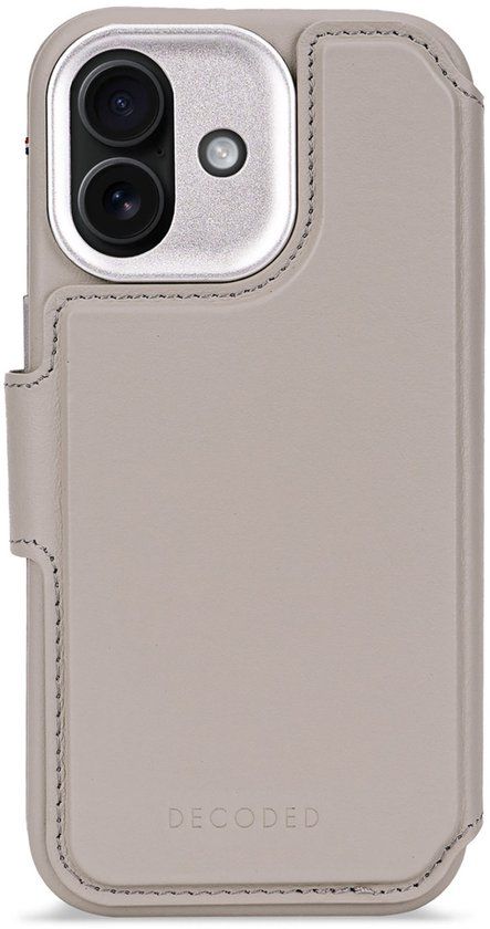 DECODED 2-in-1 Leren Detachable Wallet Hoesje Geschikt voor iPhone 17 - Magnetisch Afneembaar - met Pasjeshouder - Premium ECCO Leer - Geschikt voor MagSafe - Beige