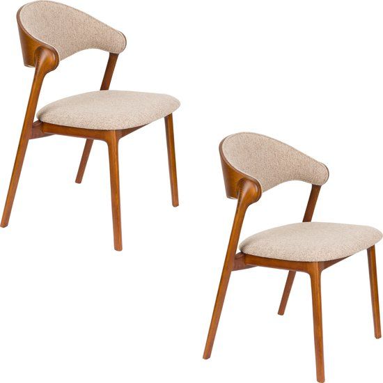 Dutchbone Babington Eetkamerstoelen Walnoot kleur - Set van 2