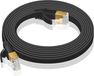 VERCO 10 meter CAT 7 netwerkkabel, patchkabel, platte kabel, RJ45, PC LAN kabel, Ethernet, plat, zwart
