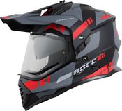 Rocc 500 Endurohelm - Zwart Mat/grijs/rood - L