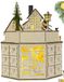 Adventskalender met 24 vakken, LED-verlichting, hout, rood